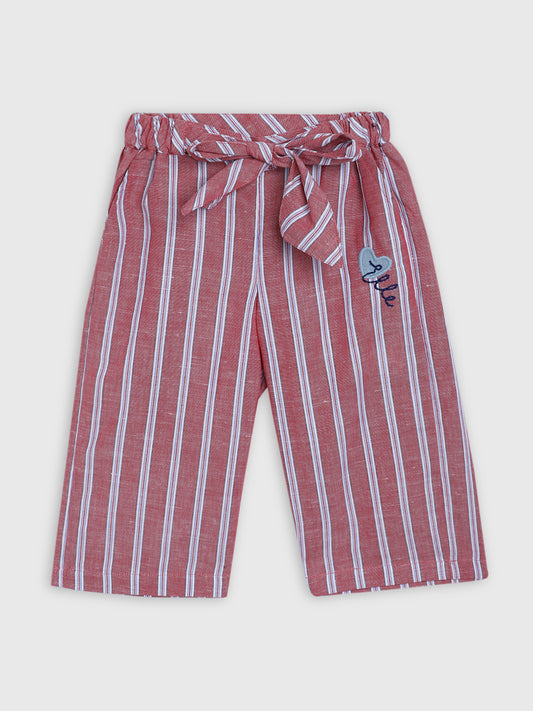 Elle Kids Girls Red Printed Regular Fit Trouser