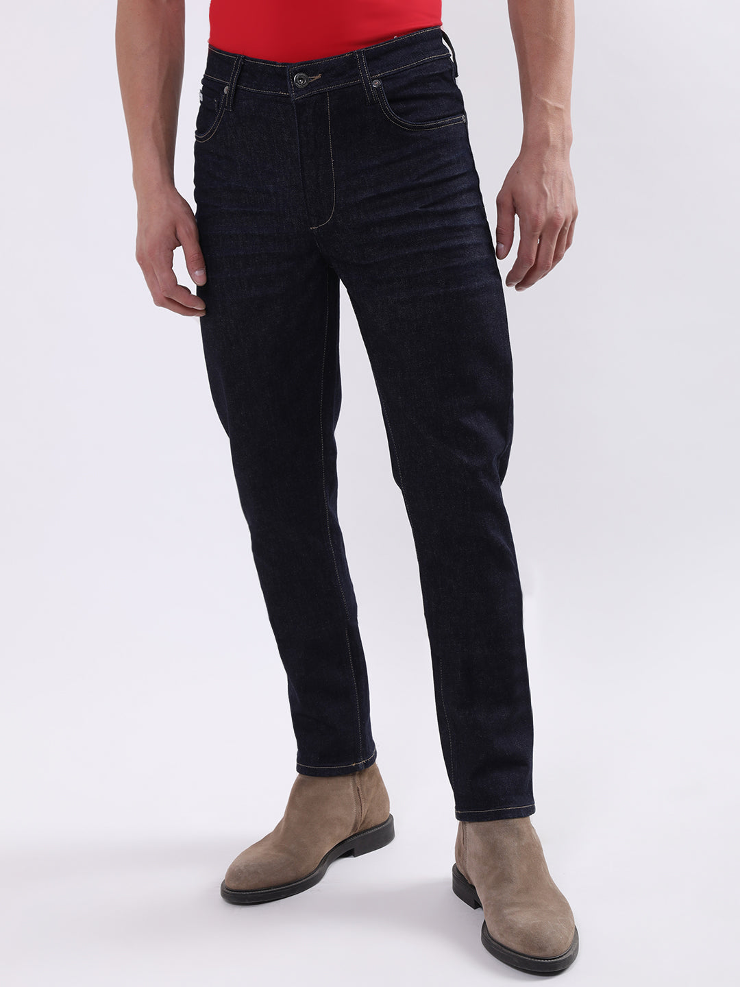Shop Lindbergh Men Blue Solid Slim Fit Jeans | INDIA