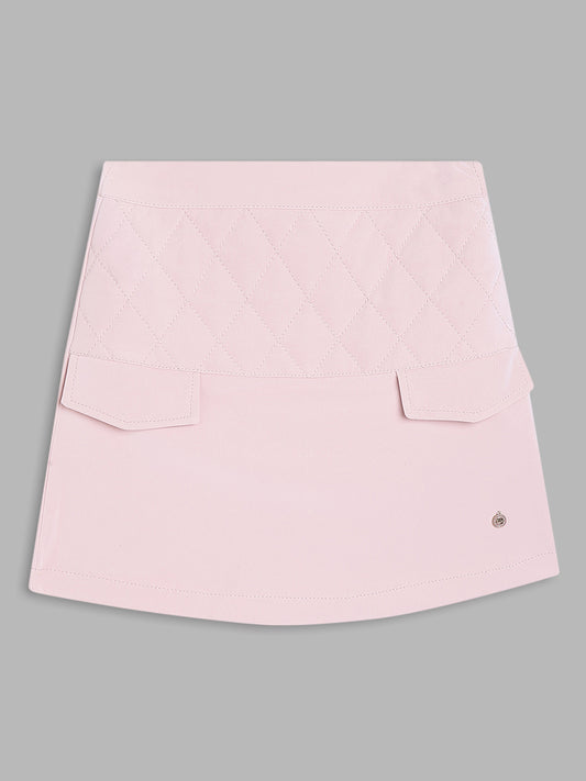 Elle Kids Girls Pink Solid Regular Fit Skirt