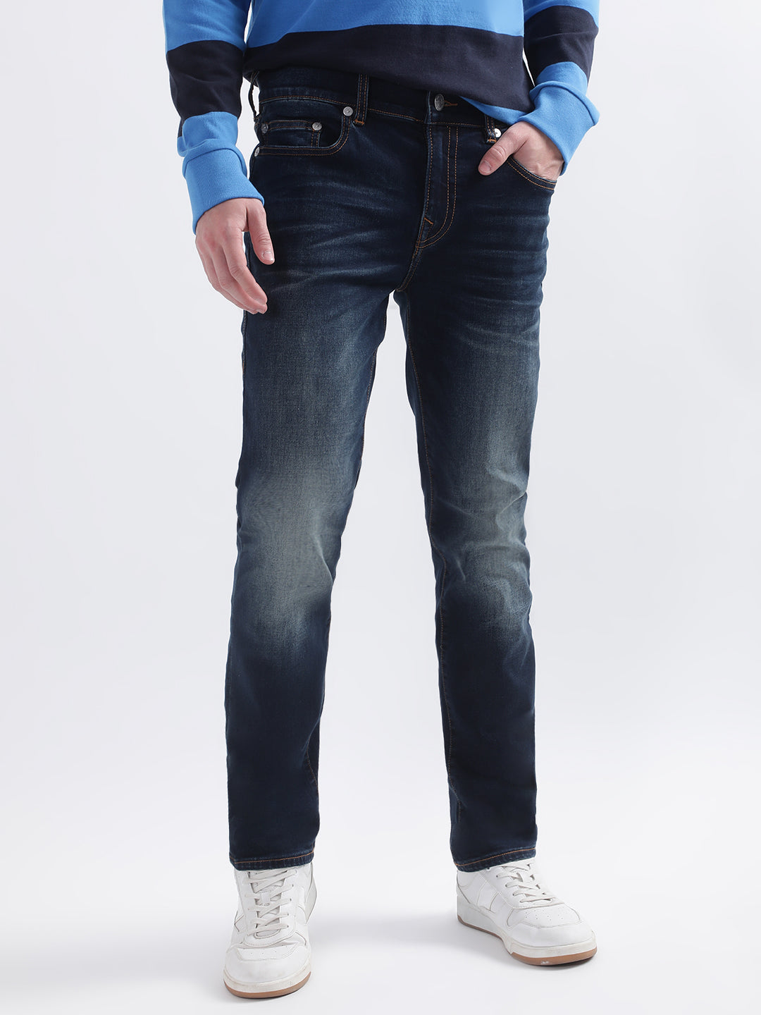 True Religion Metal Horseshoe Skinny Light Blue Mid Rise Jeans