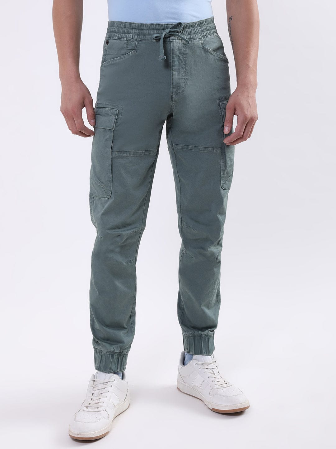 Iconic Men Green Regular Fit Cargo Trouser