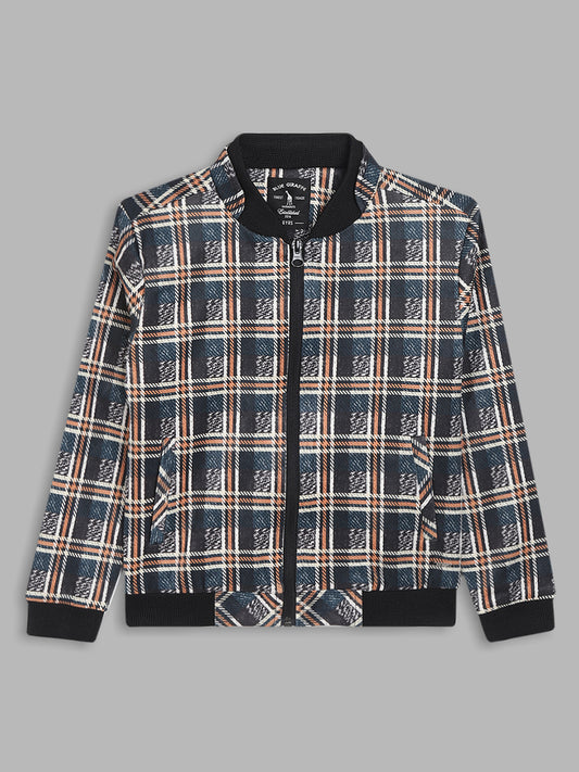Blue Giraffe Boys Multi Printed Collar Jacket