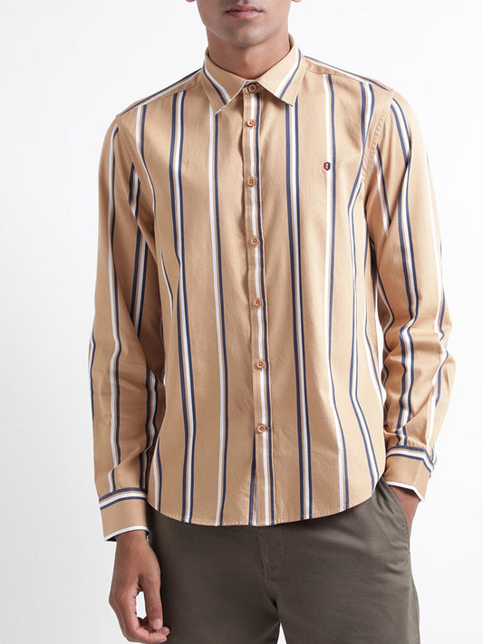 Iconic Men Brown Shirt Collar Shirt