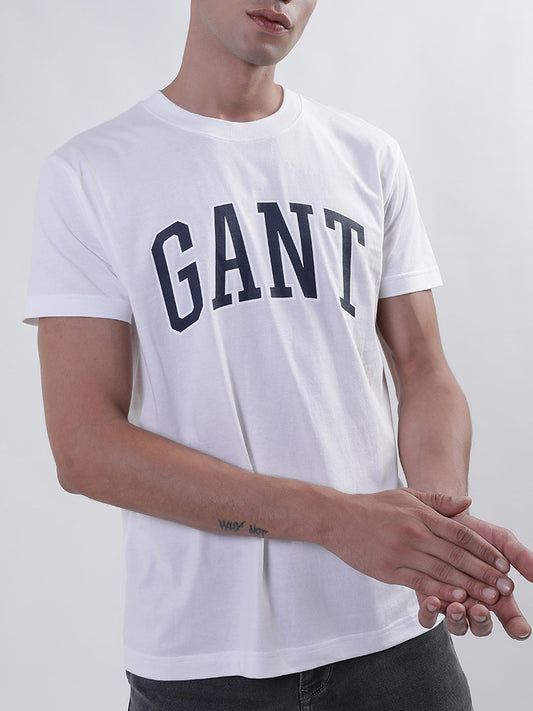 Gant White Logo Regular Fit T-Shirt