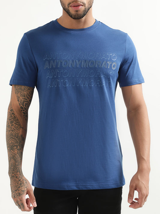 Antony Morato Blue Logo Slim Fit T-Shirt