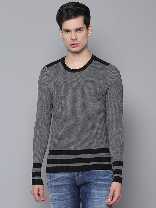 Antony Morato Men Black Solid Round Neck Sweater