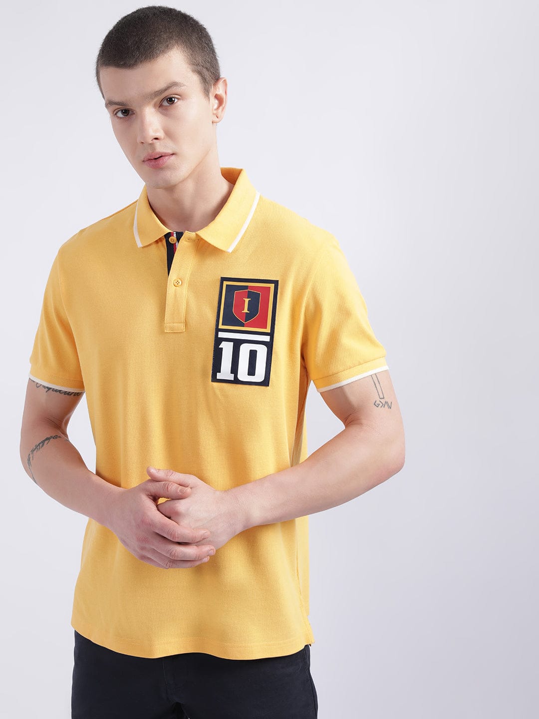 Iconic Men Yellow Polo Tshirt