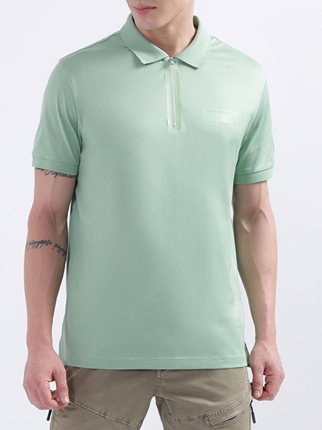 Iconic Men Green Polo Tshirt