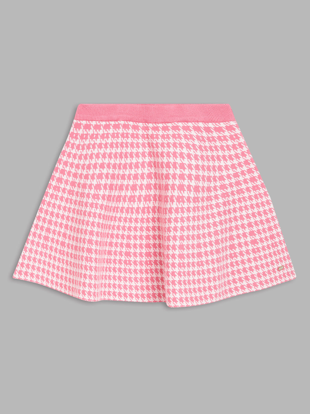 Elle Kids Girls Pink Self-Design Regular Fit Skirt