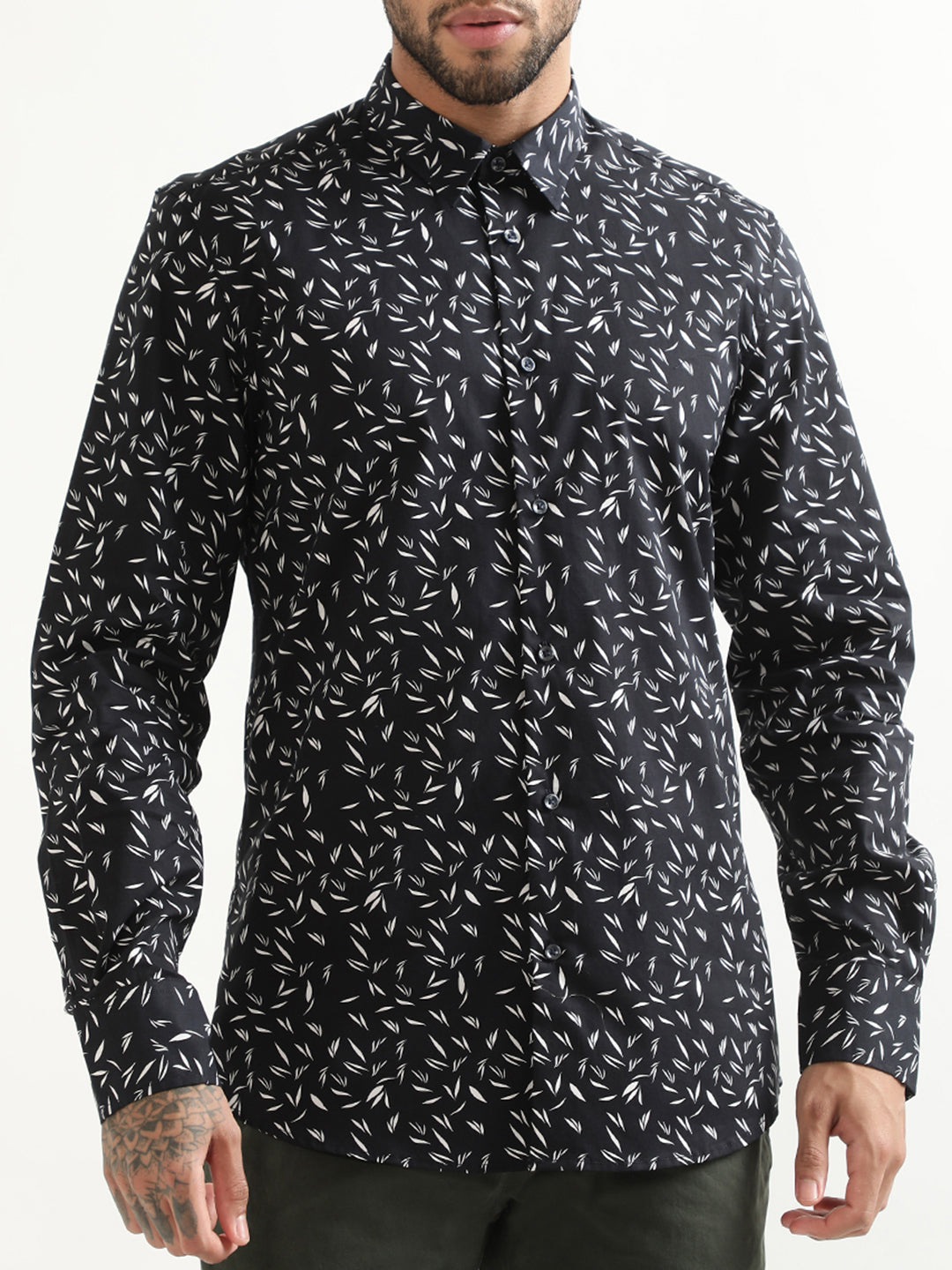Antony Morato Printed Slim Fit Floral Opaque Cotton Casual Shirt
