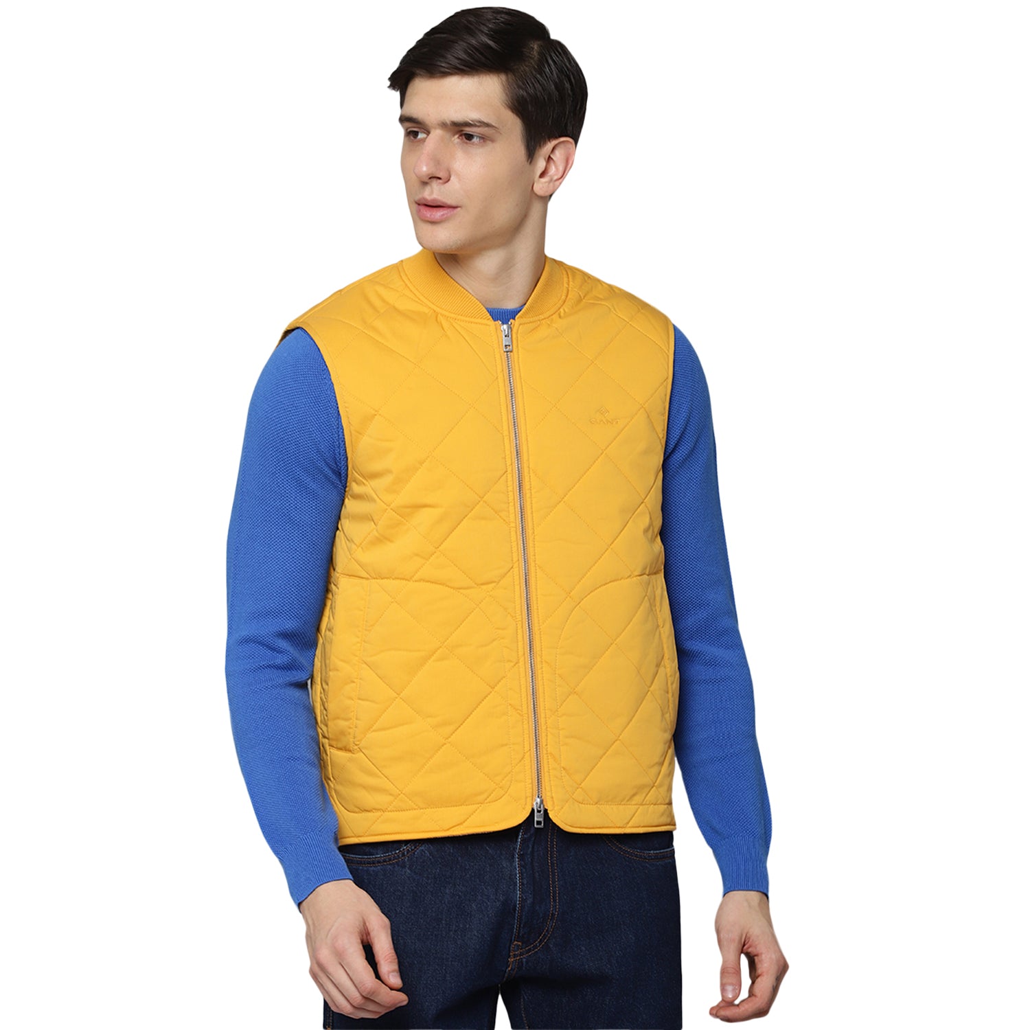 Gant Men Yellow Solid Collar Jacket