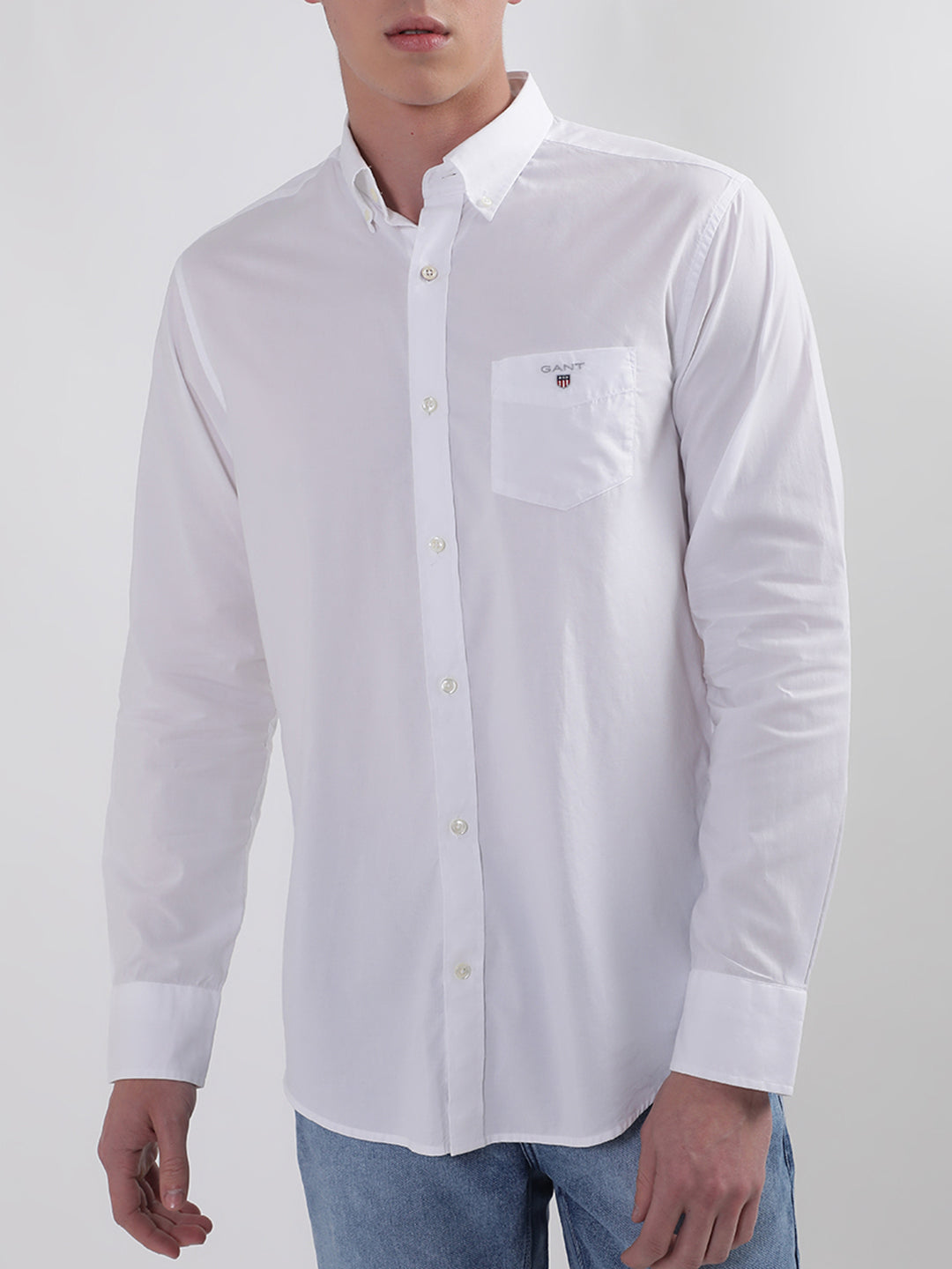 Gant White Broadcloth Regular Fit Shirt