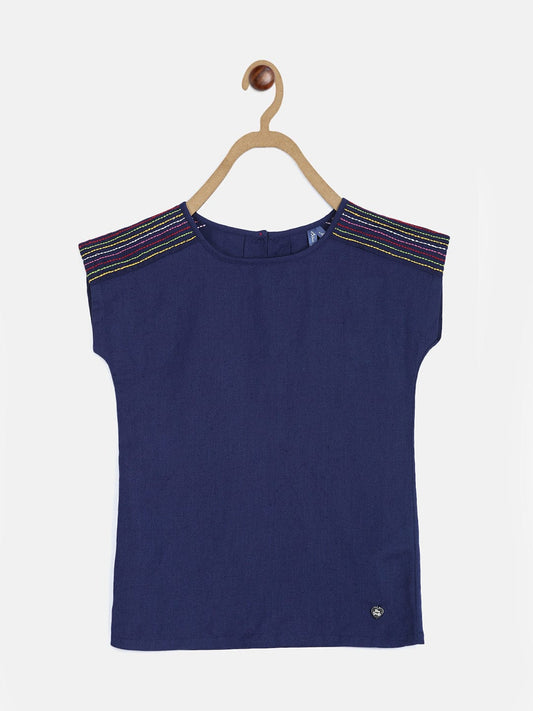 Blue Giraffe Girls Top