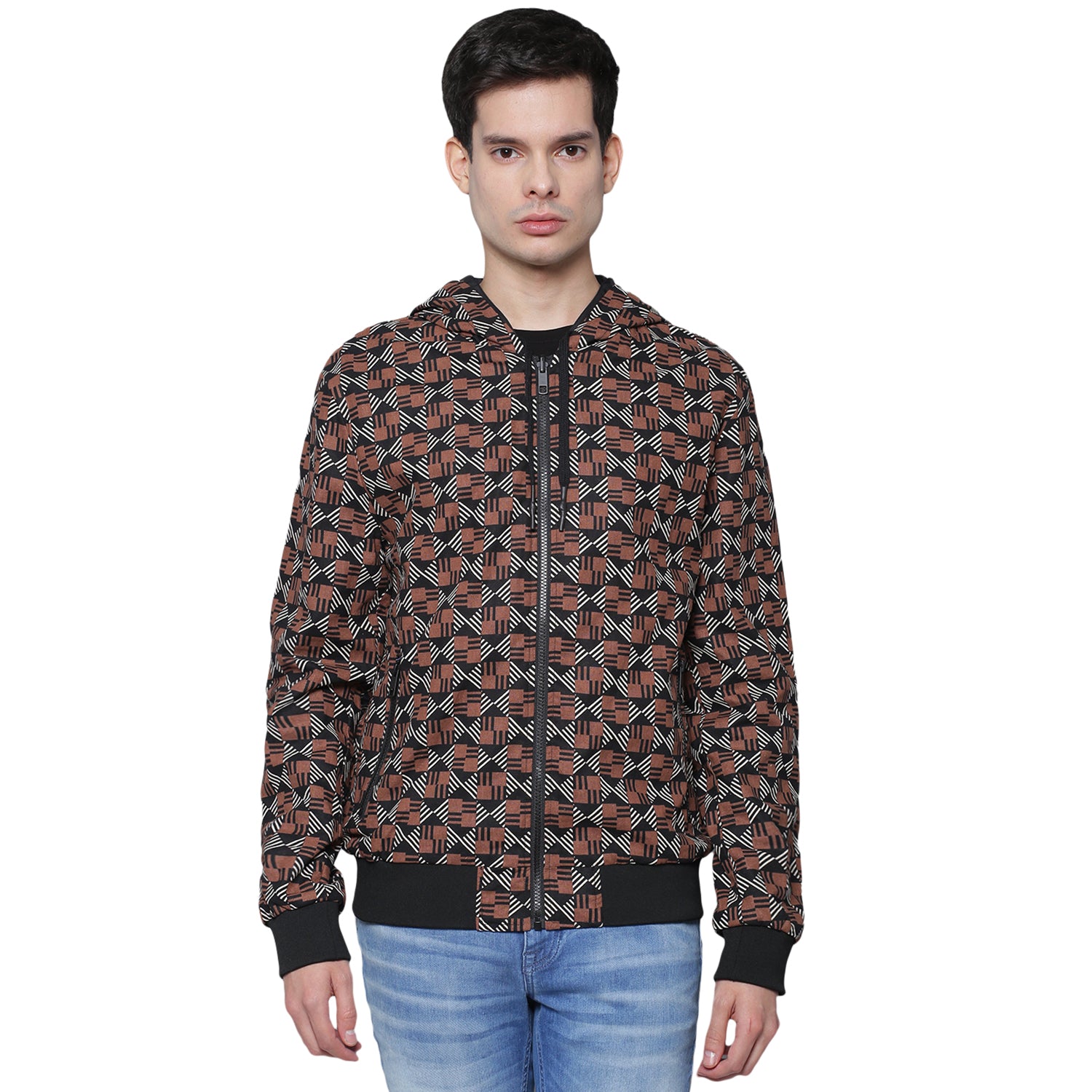 Antony Morato Men Black Solid Hooded Jacket