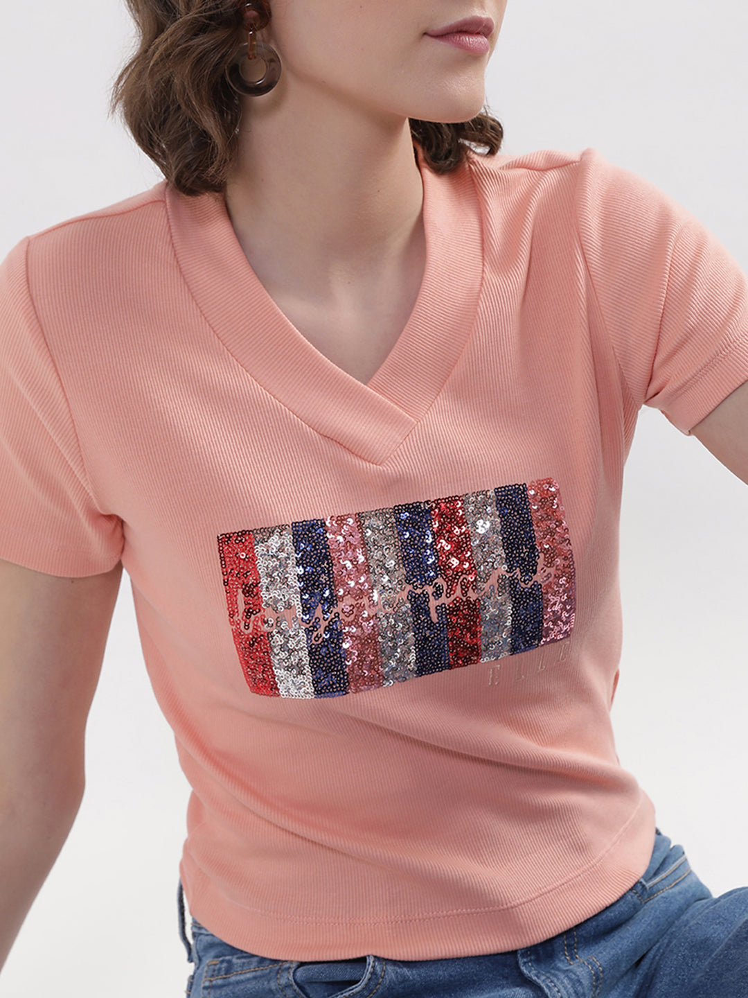 Elle Women Pink Tshirt