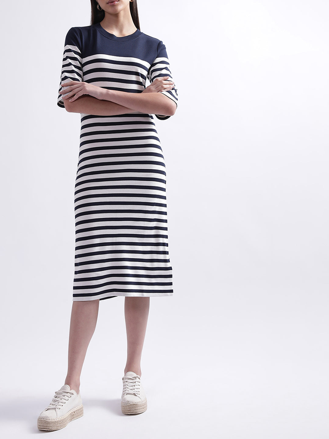 Gant Striped Midi T-shirt Dress
