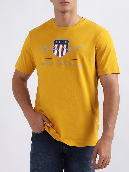 Gant Yellow Logo Regular Fit T-Shirt