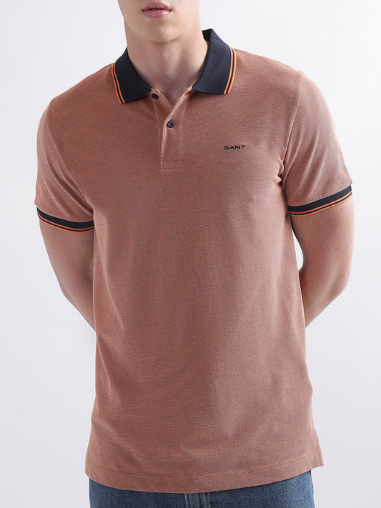 Gant Orange Oxford Regular Fit Pique Polo T-Shirt