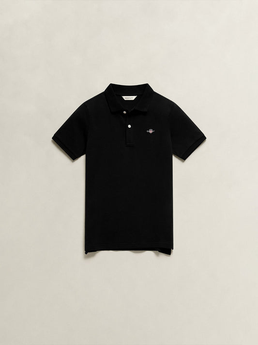 Gant Boys Cotton Black Polo T-Shirt