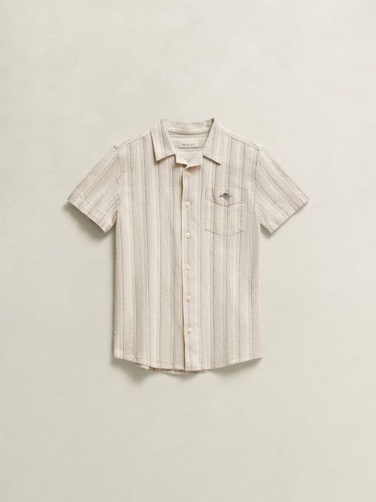 Gant Boys Cream Striped Shirt