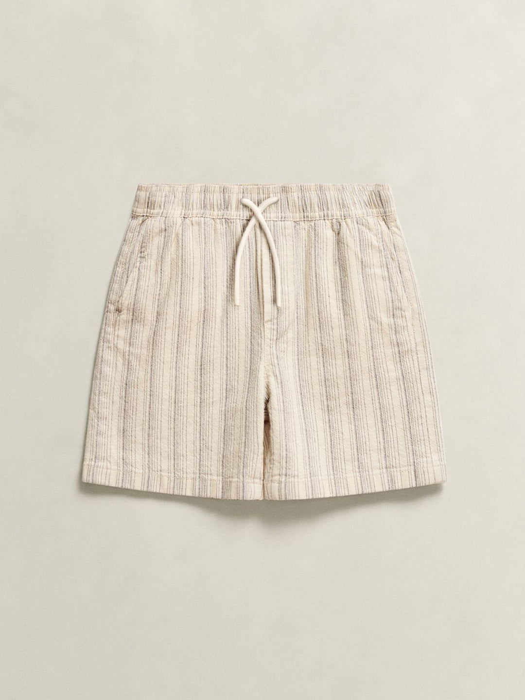 Gant Boys Cream Striped Regular Fit Linen Shorts