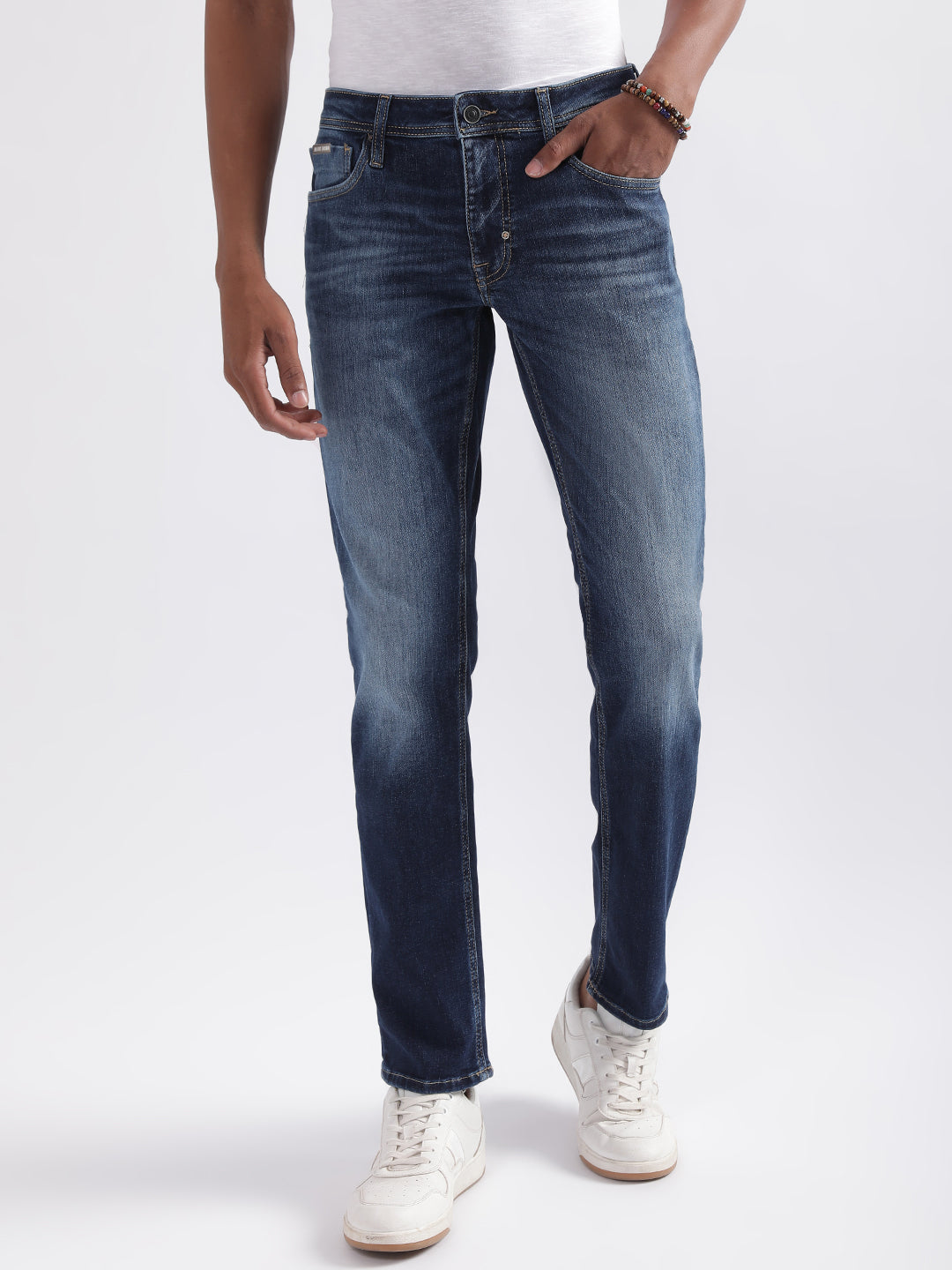 Antony Morato Men Slim Fit Heavy Fade Clean Look Jeans