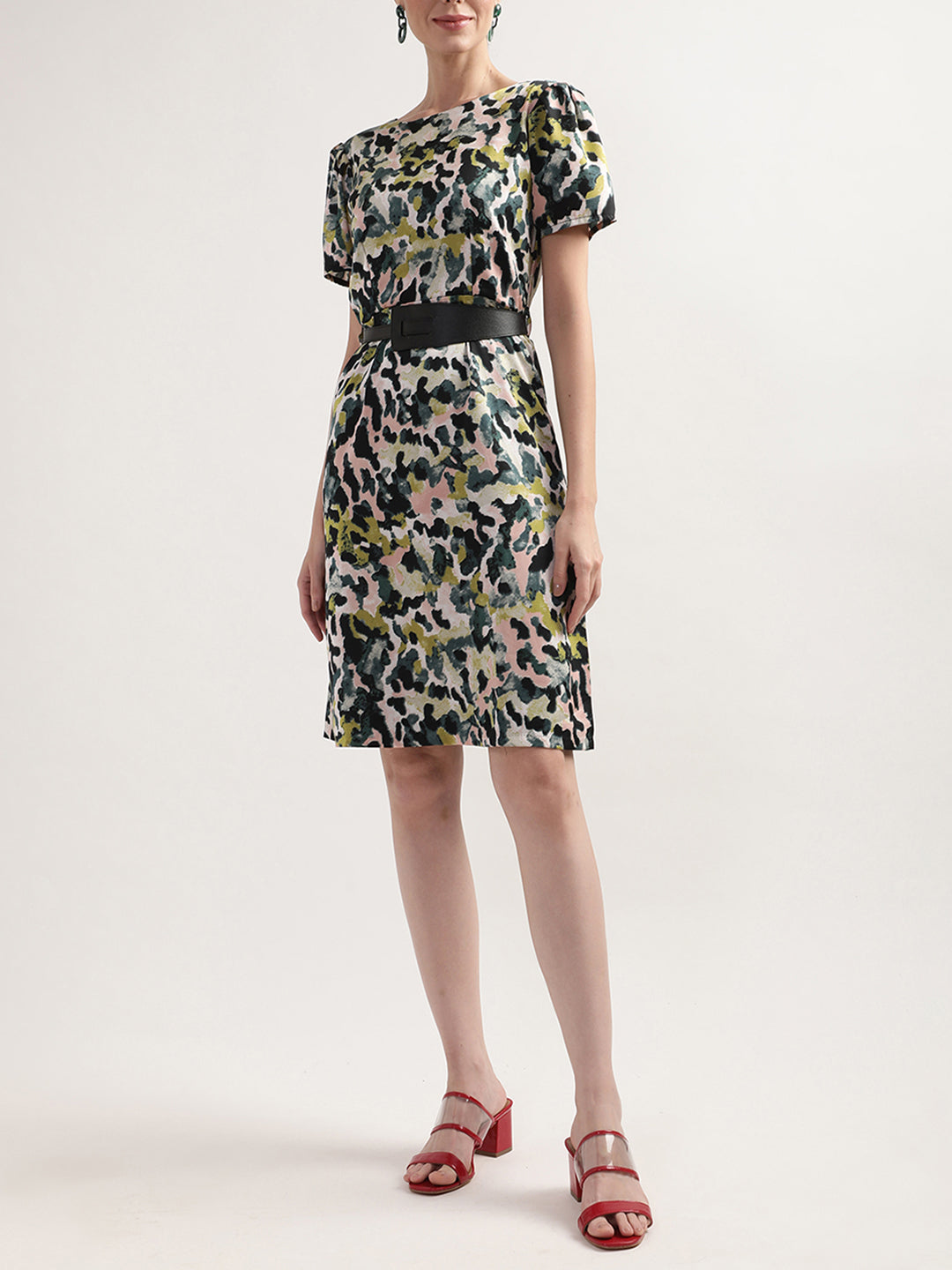 Centre Stage Women Multi Printed Round Neck Dress