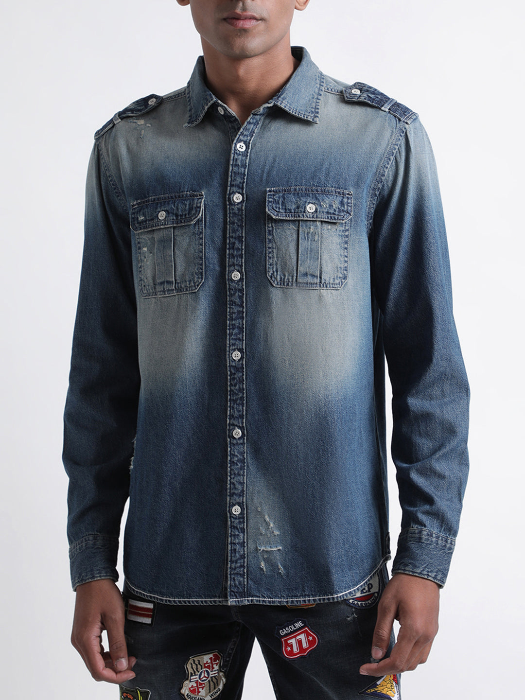 Shop Iconic Blue Regular Fit Shirt Online – Iconic India