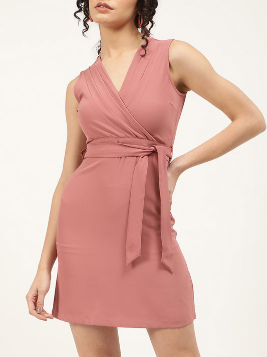 Centre Stage Women Rust Solid Dress