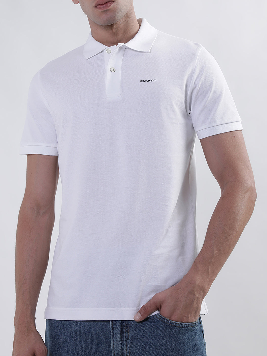 Gant White Regular Fit Polo T-Shirt