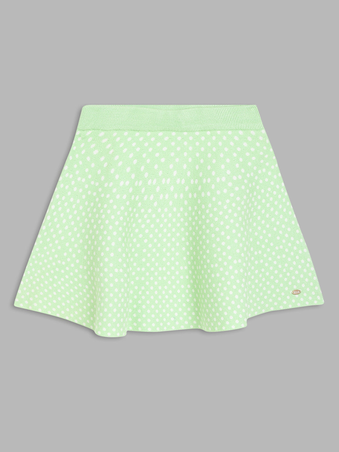 Elle Kids Girls Green Self-Design Regular Fit Skirt