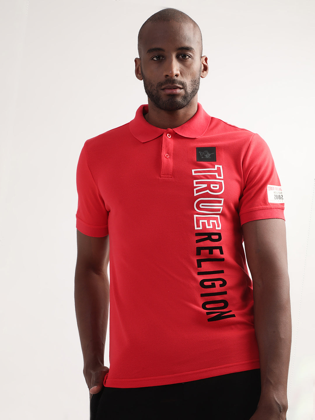 True Religion Chinese Red Logo Regular Fit Polo T-Shirt