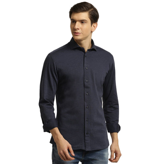 Bruun & Stengade Men Blue Collar Shirt