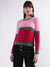 Elle Women Pink Solid Round Neck Sweater