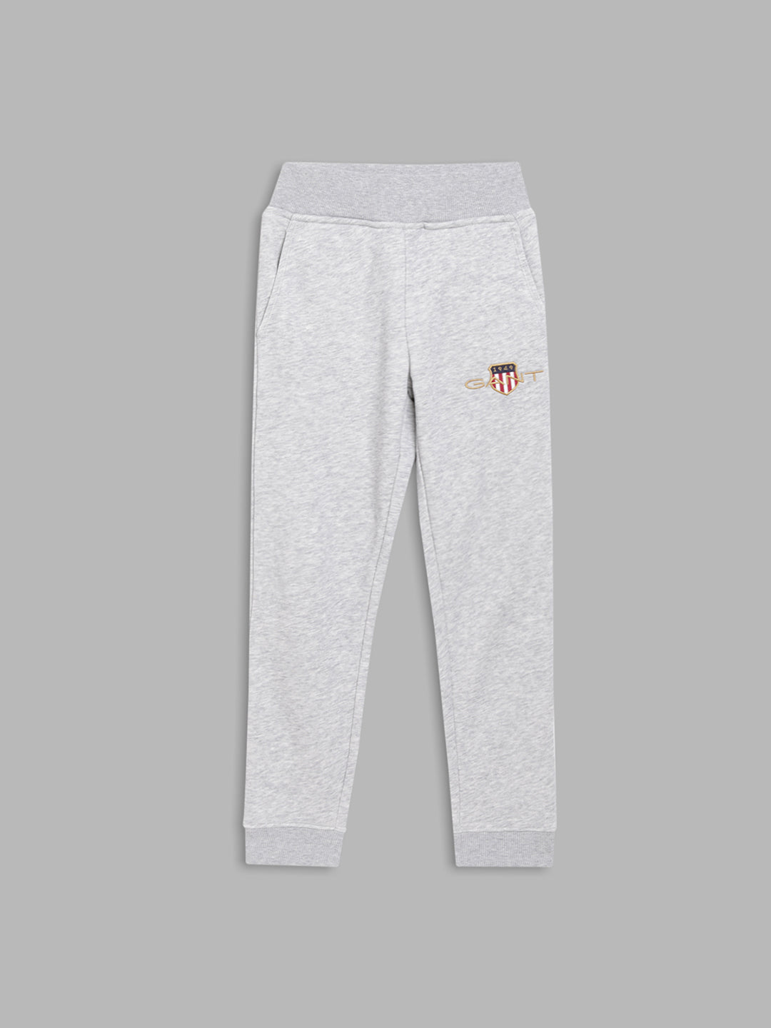 Gant Boys Grey Solid Cotton Track Pants