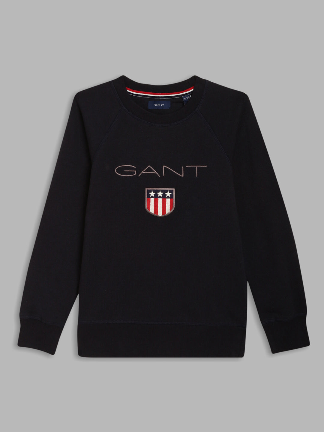 Gant Boys Navy Blue Solid Round Neck Sweatshirt