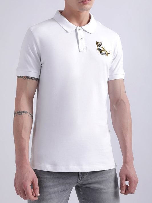 Iconic Men White Polo Tshirt