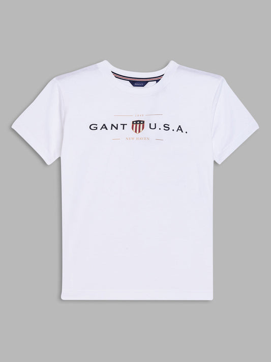 Gant Kids White Logo Regular Fit T-Shirt