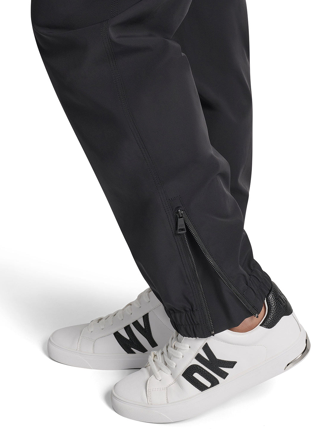 DKNY Womens Black Nylon Solid Trouser
