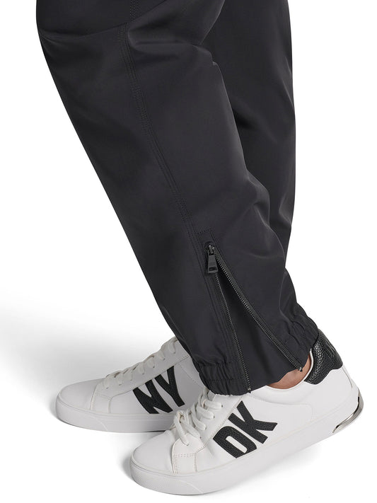 DKNY Womens Black Nylon Solid Trouser