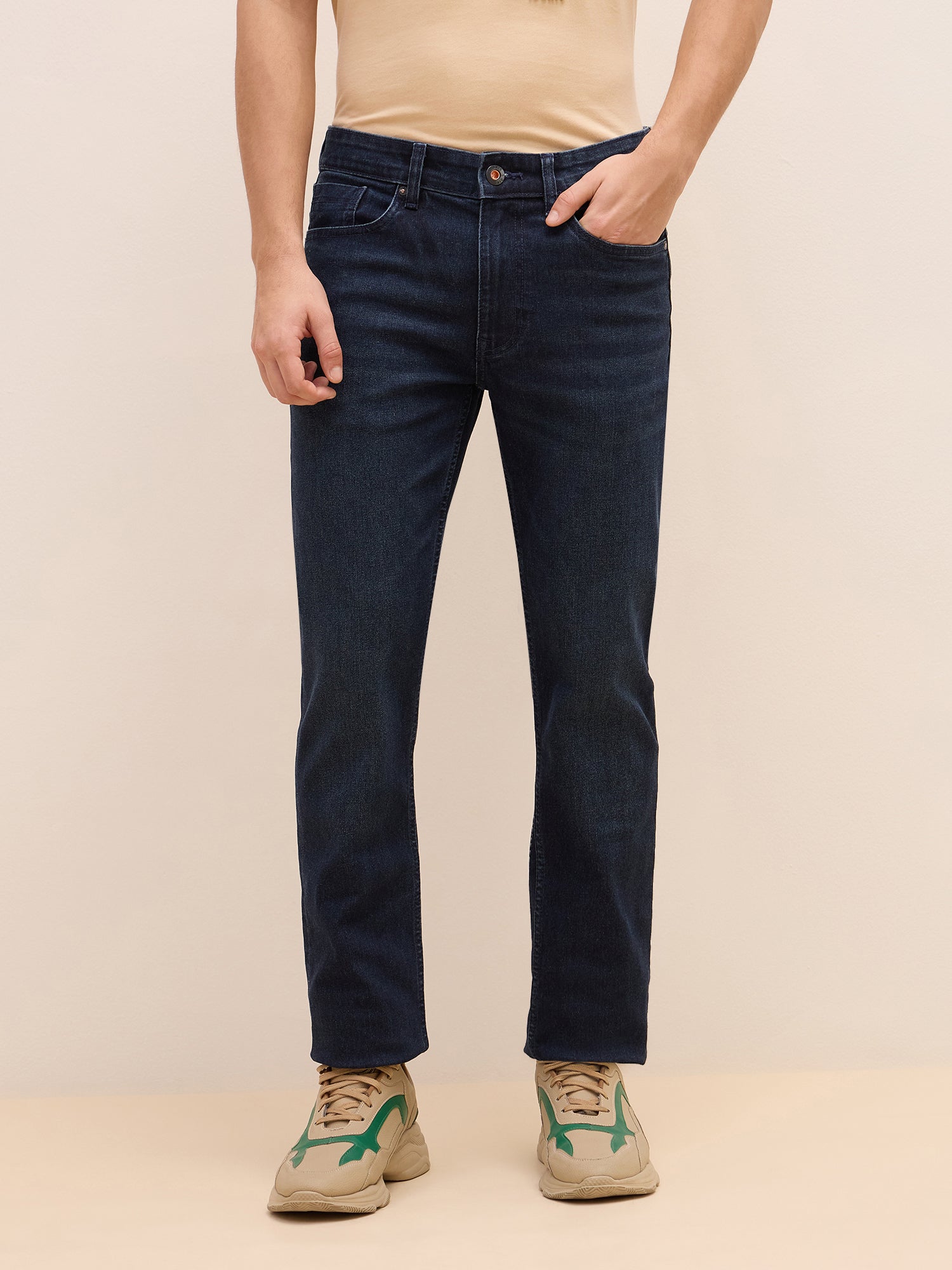 Iconic Men Blue Slim Fit Solid Jeans