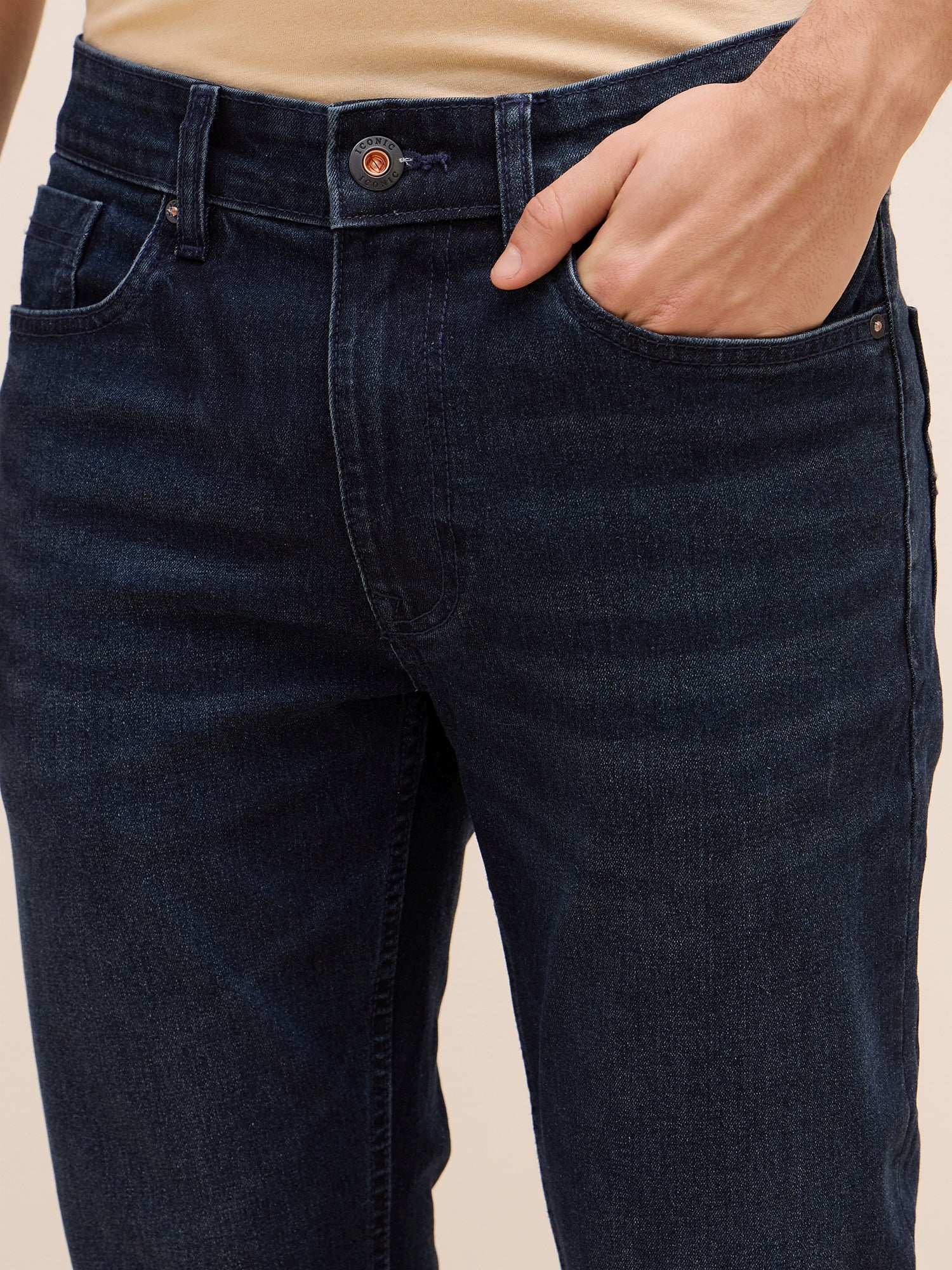 Iconic Men Blue Slim Fit Solid Jeans
