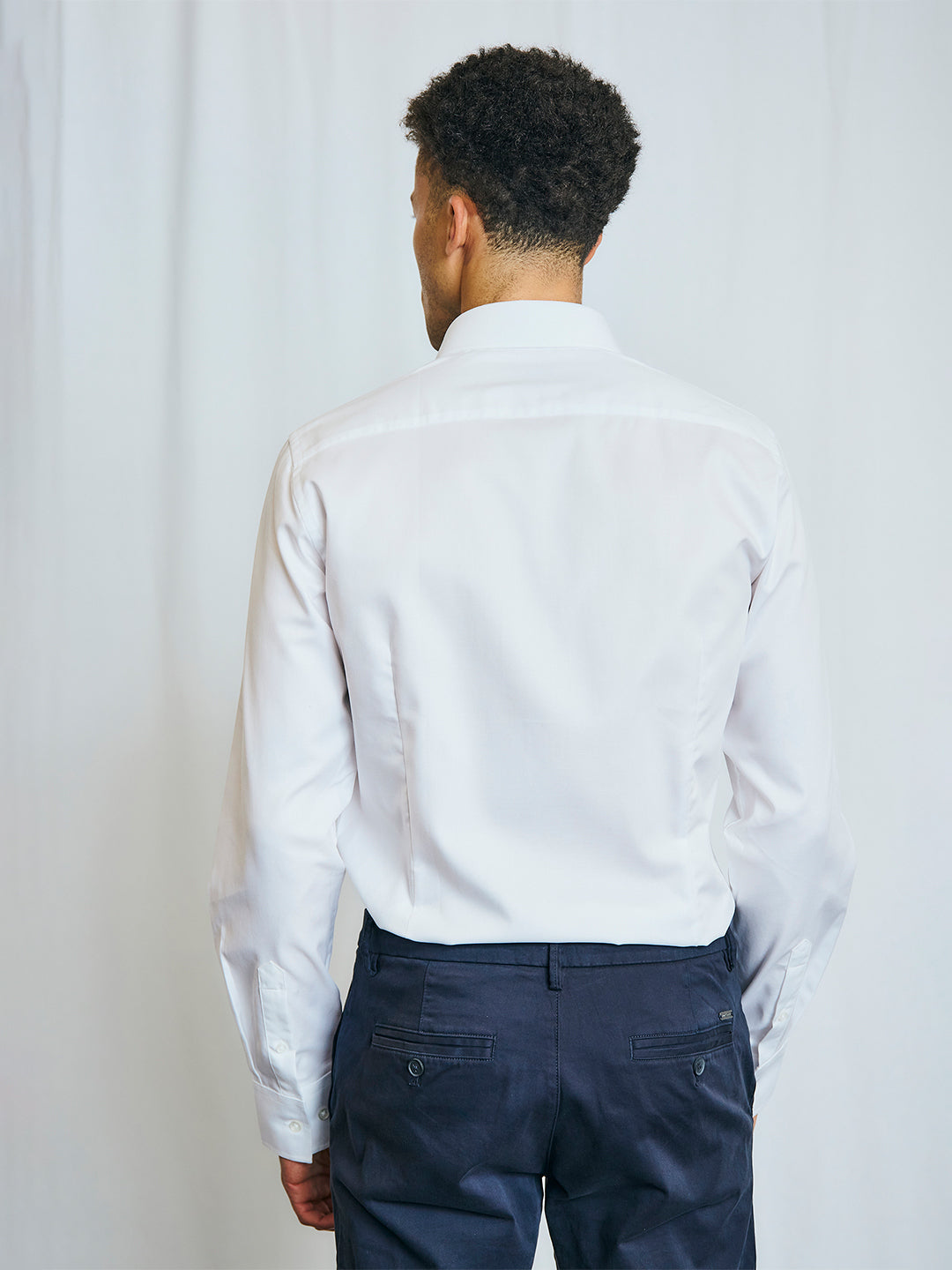 Bruun & Stengade Men White Solid Collar Shirt