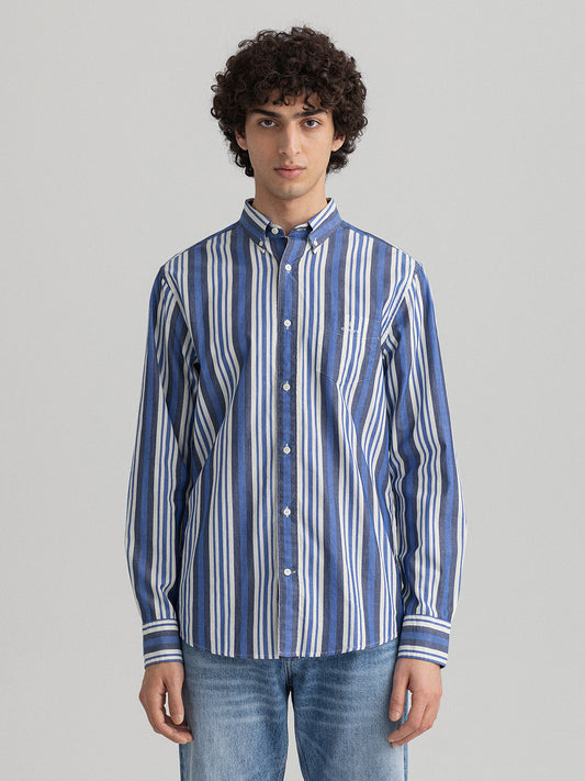 Gant Blue Striped Regular Fit Shirt