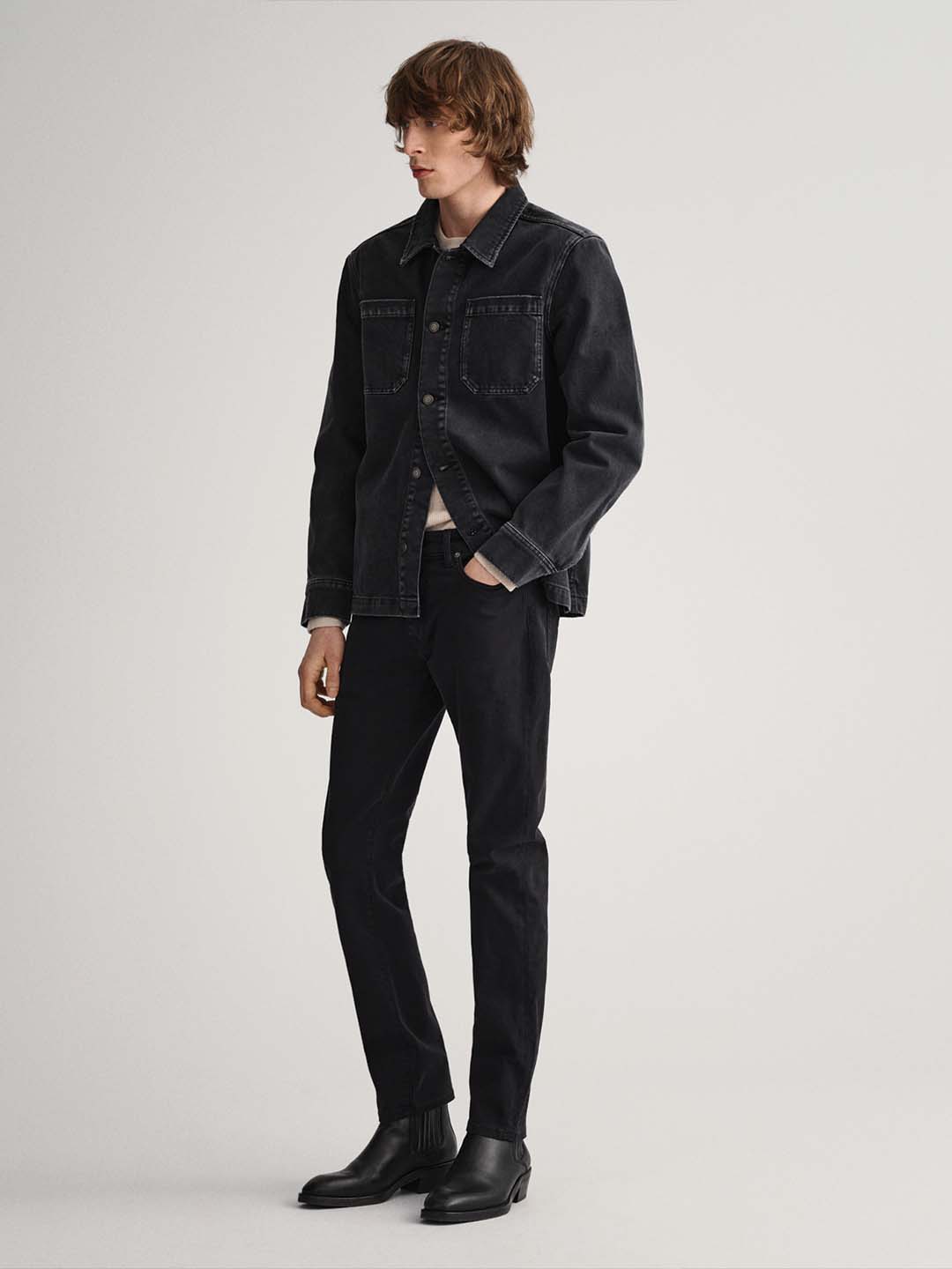 Gant Black Regular Fit Denim Jacket