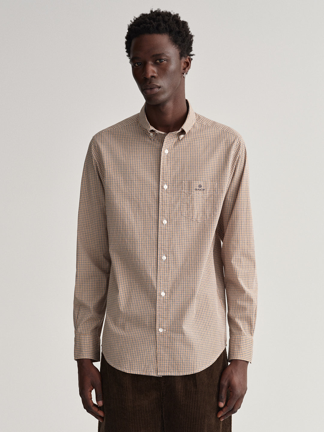 Gant Orange Checked Regular Fit Shirt