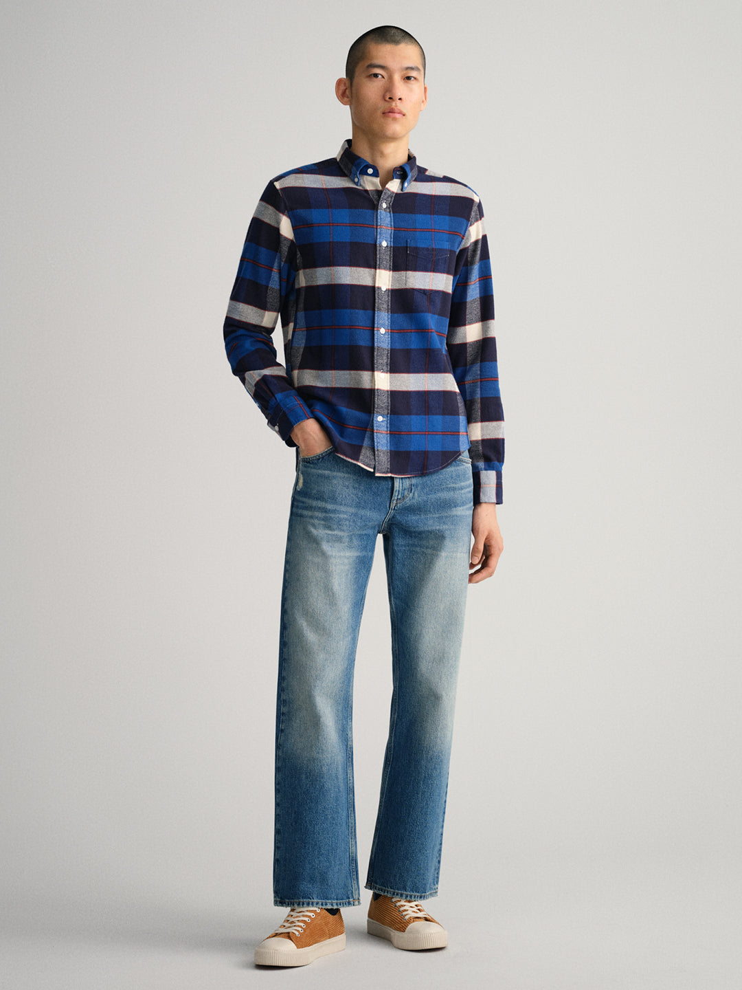 Gant Blue Checked Regular Fit Shirt