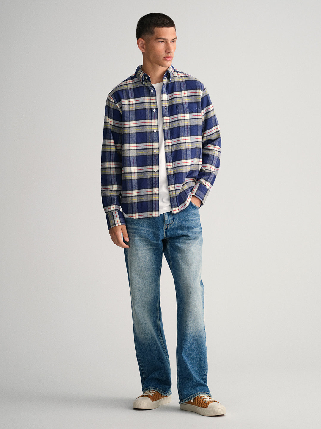 Gant Blue Checked Regular Fit Shirt