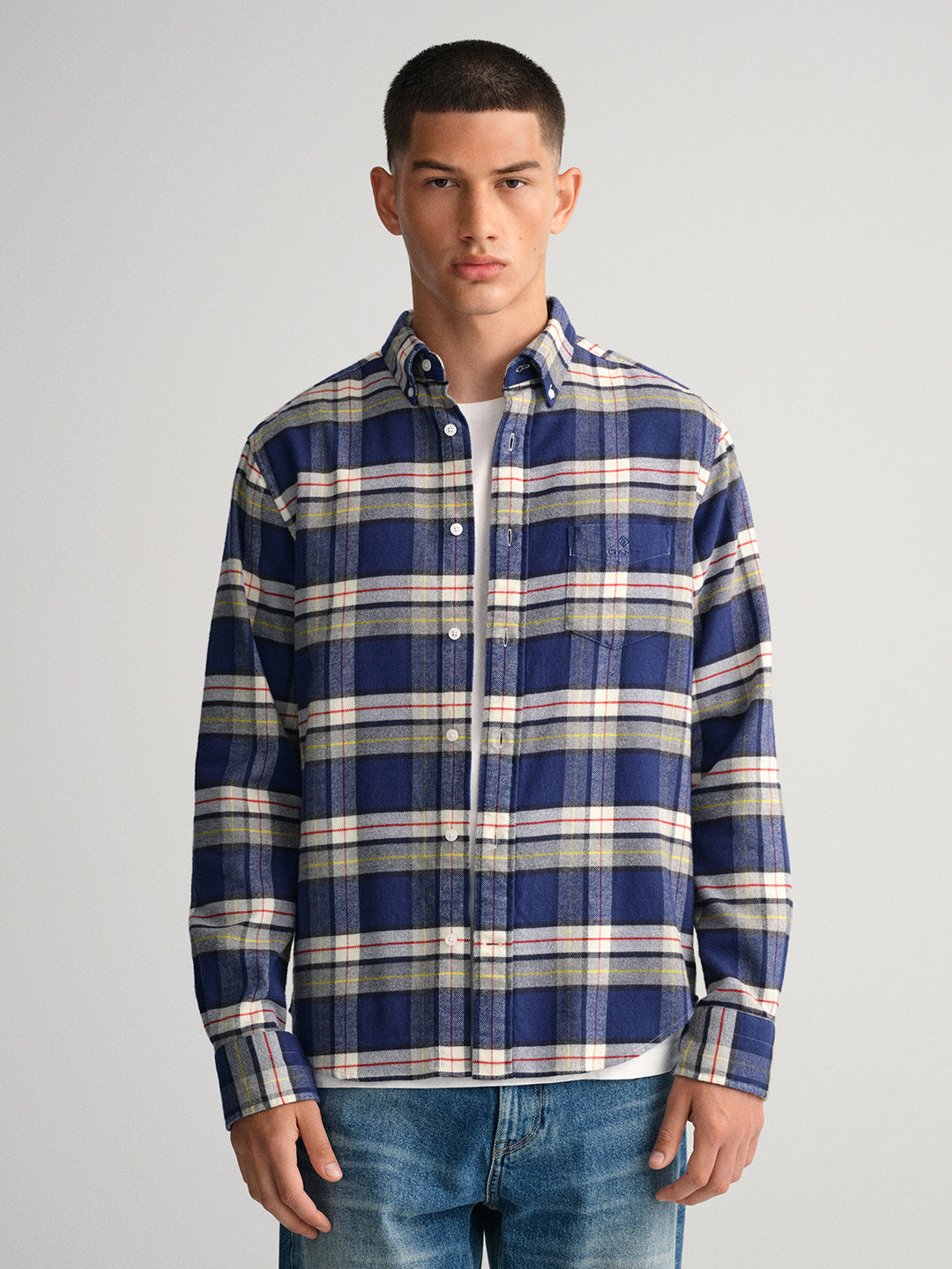 Gant Blue Checked Regular Fit Shirt