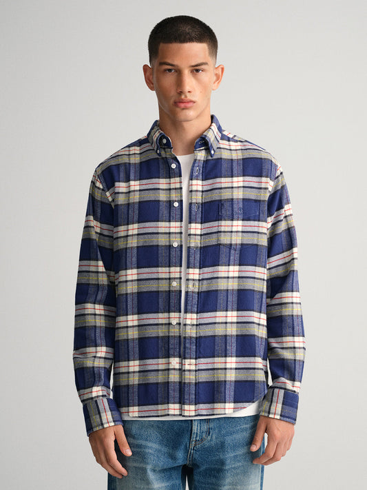 Gant Blue Checked Regular Fit Shirt